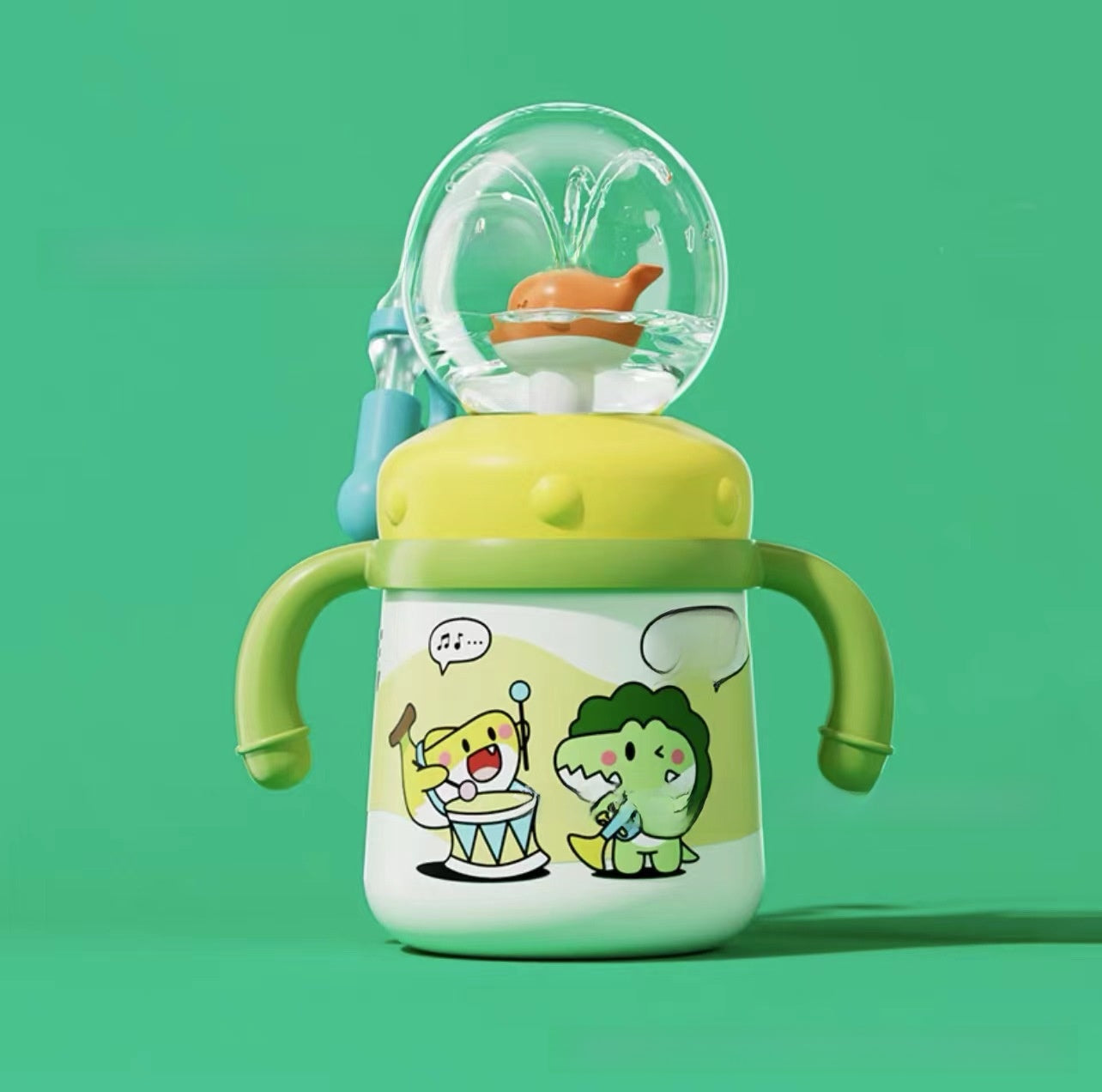 Whale Design Kids Water Bottle with Straw