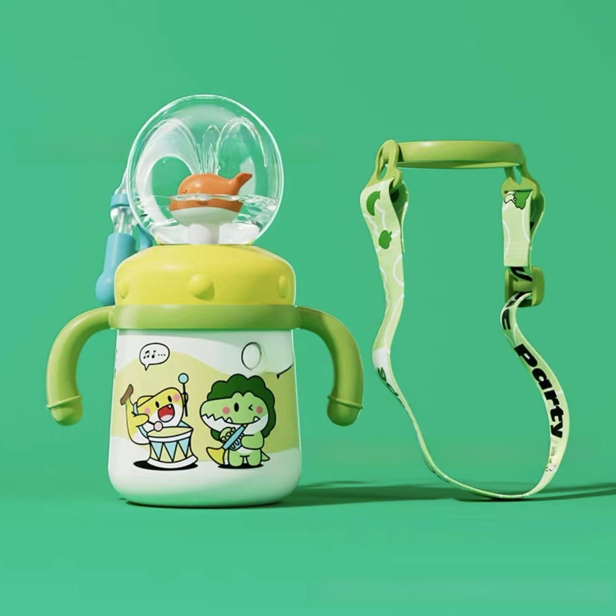 Whale Design Kids Water Bottle with Straw