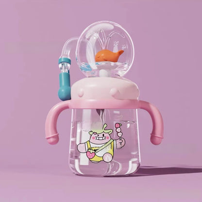 Whale Design Kids Water Bottle with Straw