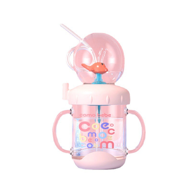 Whale Design Kids Water Bottle with Straw