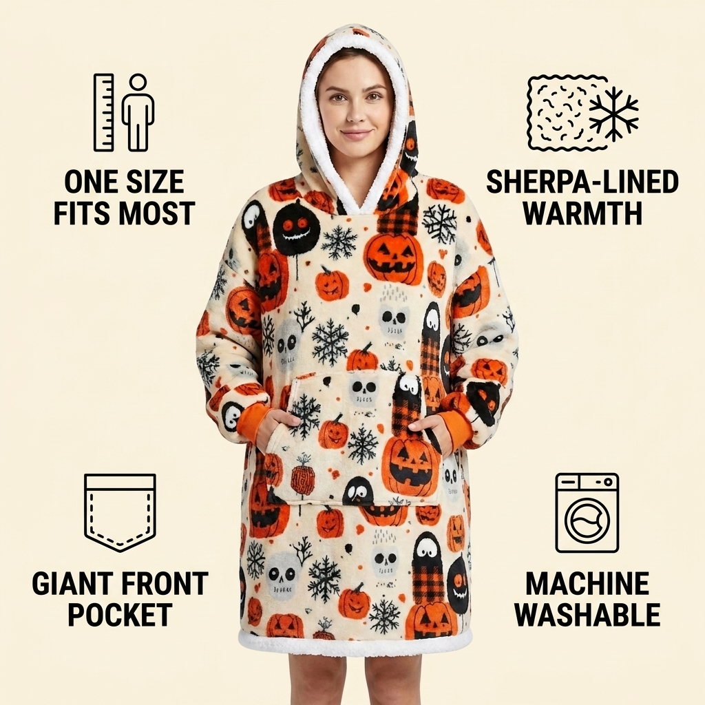 The Little Pumpkin Snuggie — Wearable Blanket Hoodie
