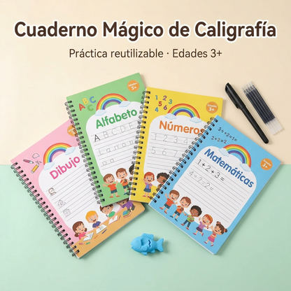 Cuaderno Magico de Caligrafia - set de 4
