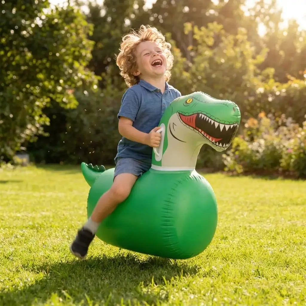 Bouncy Buddy Ride-On Hopper — Inflatable Dinosaur & Unicorn